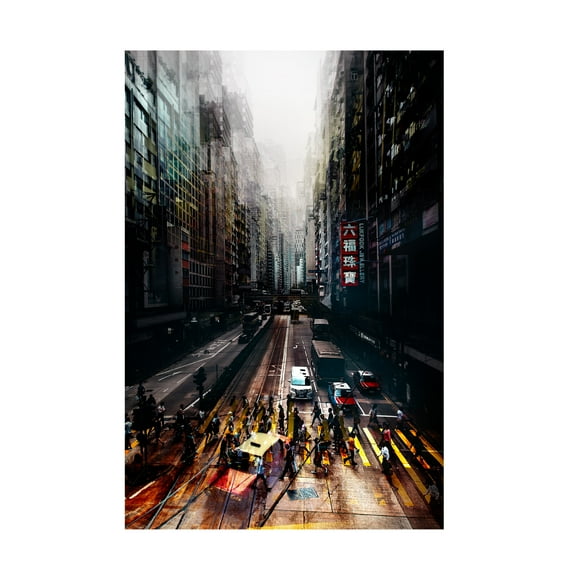 Canvas Wall Art - Carmine Chiriaco 'Streets Of Hong Kong' Wall Art for Living Room, Bedroom, or Office Décor by Trademark Fine Art - 12 x 19 Inches