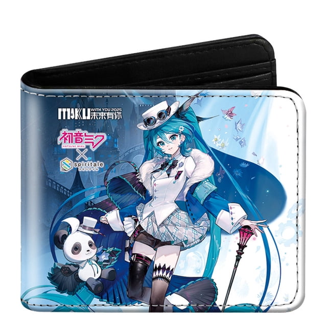 Tonnylam Cartera corta de piel sintética (PU) con diseño de dibujos animados de Hatsune Miku