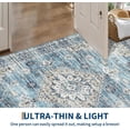 thumbnail image 3 of Washable Rugs 10x13 Area Rugs for Living Room, Vintage Blue Floral Bedroom Rugs Indoor Accent Large Carpet Table Soft Non Slip Retro Floor Cover, 3 of 8