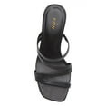thumbnail image 3 of YDN Women's Strappy Square Open Toe Slide Sandals Slip On Block Mid Heels Mules Slippers Daily Dressy Party Shoes Size 9.5 Black, 3 of 4