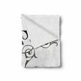 thumbnail image 2 of Letter L Soft Flannel Fleece Blanket, Ornated Capital L Calligraphy Initials Alphabet Family Name Medieval Culture, Cozy Plush for Indoor and Outdoor Use, 60" x 80", Black Grey White, by Ambesonne, 2 of 6