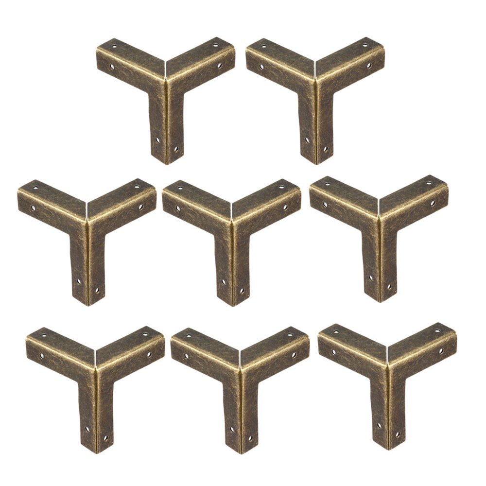 Metal Box Corner Protectors Edge Guard Protector 33x33x33mm Bronze Tone