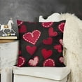 thumbnail image 2 of YINGXI 's Day Pink Throw Pillow Covers, Stripes Cushion Case Decoration for Sofa Couch 18x18in, 2 of 5