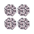 thumbnail image 1 of Easygdp sous-Verres Fleurs de Lys Ou Cuir Ensemble de 4 sous-Verres, Antidérapants, Résistants à la Chaleur pour Maison, Bureau, Cuisine (Rond, Carré, Octogone, Hexagone)-Octogone, 1 of 6