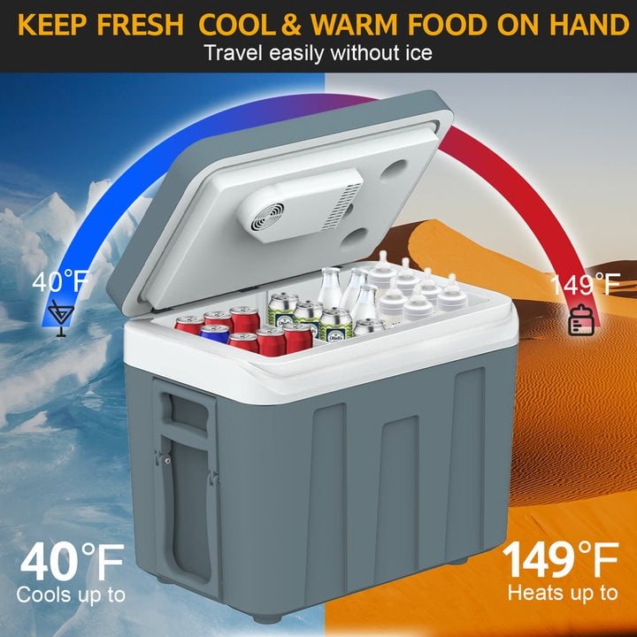ADVWIN 12V Electric Cooler & Warmer, 45L(48 qt) Portable Thermoelectric Fridge with Wheels & Handle