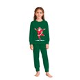 thumbnail image 6 of CUZIBR Kids Boys Girls Pajamas Christmas Loungewear Set Long Sleeve Crew Neck Tops And Pants 2 PC Santa Claus Graphic Cool Fall Homewear,Green,6-7 Years, 6 of 7