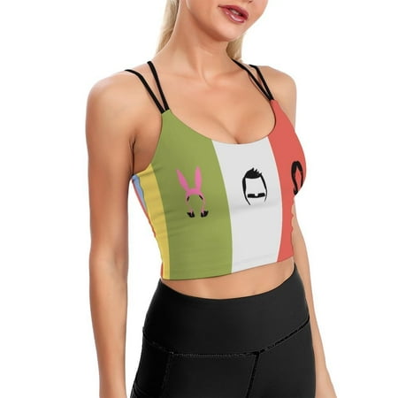 Bob s Burgers Season Sports Bra For Women Padded Crop Top Camisole Yoga Tank Top Vest Workout Tops Racerback With Built In Bra Activewear Fitness Gym