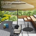 thumbnail image 3 of Base de Parasol de Patio Ronde Robuste de 44 Lb avec Roues, Support Lesté en Résine et Béton pour Poteaux de 1,3 Pouces/1,5 Pouces/1,9 Pouces, Design Tressé Noir pour Jardin, Terrasse, au Bord de la Piscine et Cour, 3 of 7