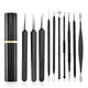 thumbnail image 2 of Agujas 10pcs Granplas Agujas de Acero Carbono Cabeza Negras Portátiles Extractor de Belleza de Cara Multifuncional Con Estuche de Aluminio, 2 of 8