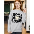 thumbnail image 3 of Spooky Vibes Cute Ghost Halloween Costume Crewneck Sweatshirt, XL, H. Grey, 3 of 6
