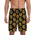 thumbnail image 3 of Lsque Maple Leaves With Leopard Mens Sleep Pajama Shorts,Short Pajama Pants, Cotton Ultra-Soft Knit-X-Large, 3 of 9