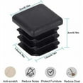 thumbnail image 2 of Square Plastic Plug, Furniture End Caps for Tubing Pipe, Steel Chair Leg Protectors Heavy Duty Black Polyethylene Inserts (20 PCS), 2 of 5