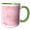 Green/White, variant on 3drose, Cute Pink Background with Text I Am Strong, 11oz Two-tone Red Mug