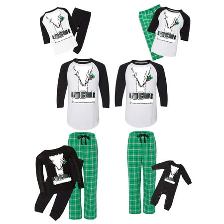 

Awkward Styles Matching Christmas Pajamas Set Green Santa Family Sleepwear