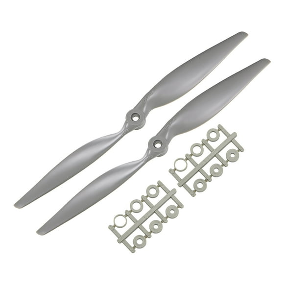 Hélices RC CW 12x6 Pulgadas 2-Paletas para Avión Nylon Gris 2Pcs con Anillos Adaptadores