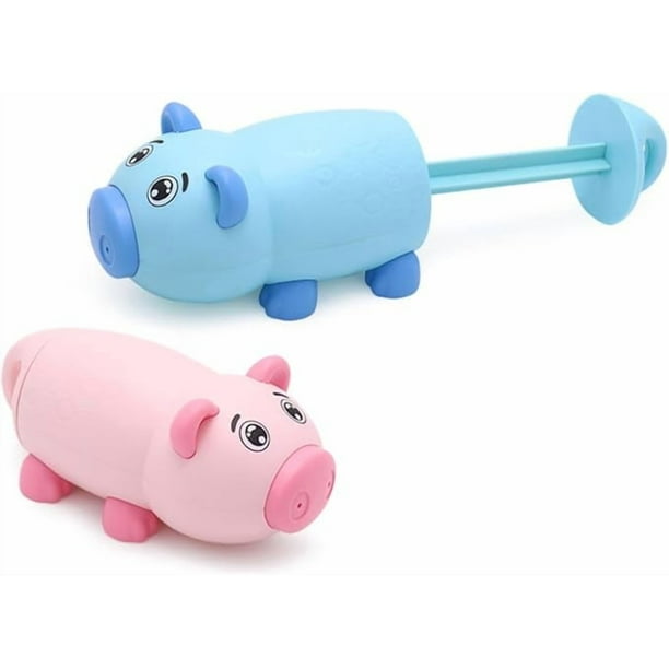 Baby bath water toy - 2 pack Pig Shaped Water Shooter for Summer Beach Fun Plastic Design Interactive Pool for for Hot Days(Pink and blue)