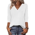 thumbnail image 2 of Blouses for women dressy casual Polyester,Spandex Soft Clothing M White womens blouses, 2 of 5