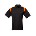 thumbnail image 1 of Tri-Mountain Performance Blitz 145 Knit Polo Shirt, Large, Black/Orange, 1 of 2
