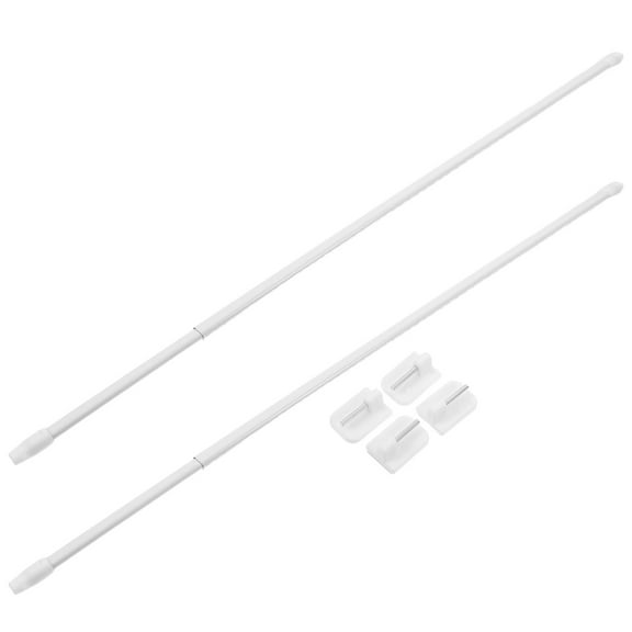 Raindrops Adjustable White Plastic Shower Curtain Rod No Drill Easy Install for Bathroom Home Use 1 Set