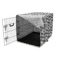thumbnail image 3 of Alphabet Dog Crate Cover, Monochrome Design of ABC's in Various Motifs Floral Details Swirls and Streaks, Easy to Use Pet Kennel Cover Small Dogs Puppies Kittens, 7 Sizes, Charcoal Grey, by Ambesonne, 3 of 6