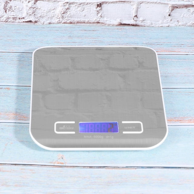 Peso de la cocina, báscula electrónica de acero inoxidable para alimentos de 5Kg /1g, elegante y moderna