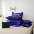 thumbnail image 6 of Manfei Female Men Blue Butterfly Twin Bedding Sets 7-Piece,Chic Floral Flowers Bedding Comforter Set Microfiber,Abstract Gradient Breathable Sheet Sets,Microfiber Bedroom Decor,Reversible, 6 of 8