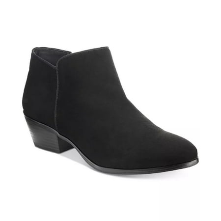 

Style & Co. Womens Wileyy Fabric Almond Toe Ankle Fashion Black Size 10.5 M