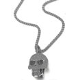 thumbnail image 3 of Collar grande de acero con colgante de calavera de azúcar para hombre y mujer, con circonita cúbica y cadena de espigas de 76 cm (hy) Lucky_B, 3 of 3