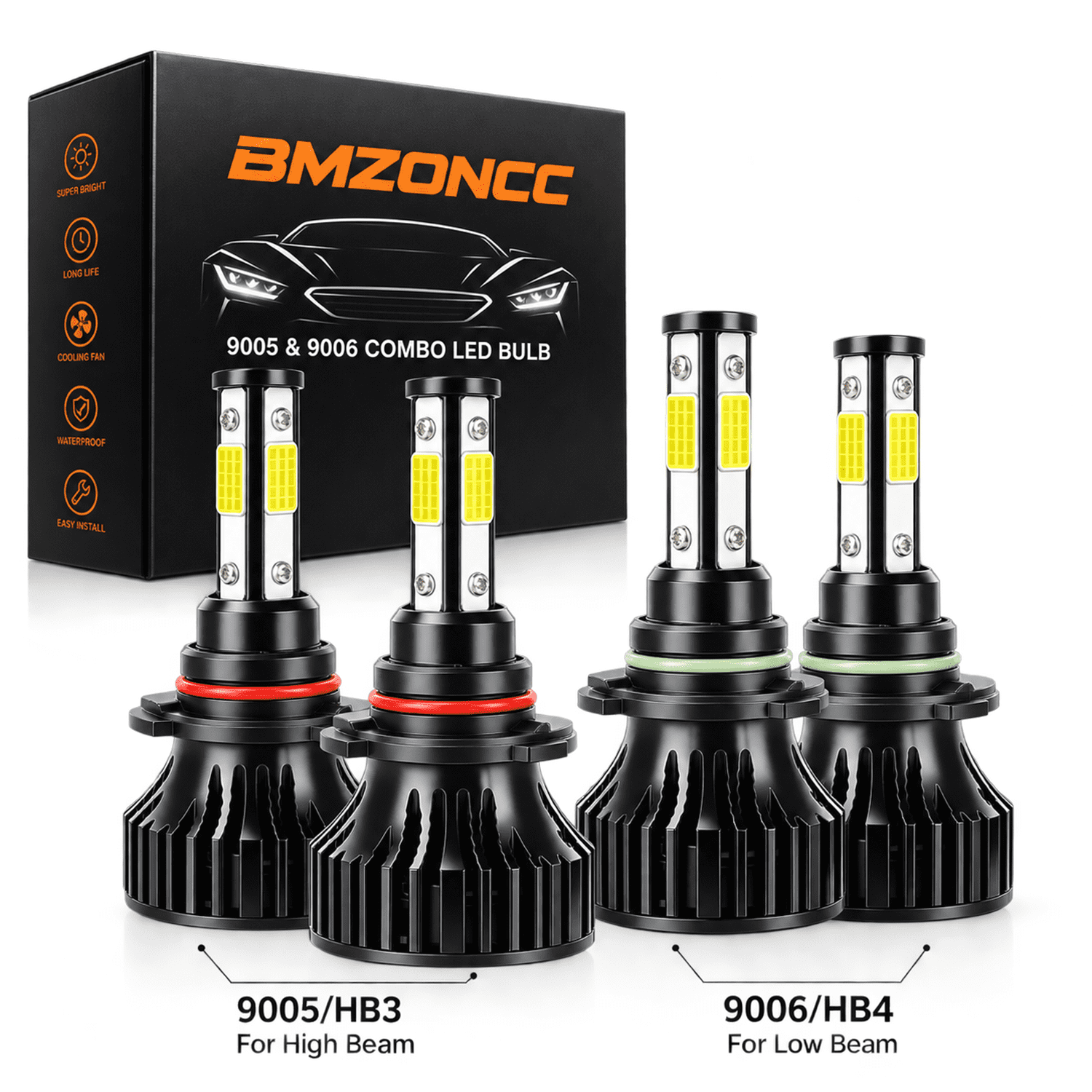 9005 9006 LED Headlight Bulbs Combo for 2003-2007 Chevy Silverado 3500 Real 10000LM High Low Beam 6500K Plug and Play