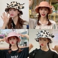 thumbnail image 5 of Aellinatey Summer Beach Vacation Cotton Bucket Hat Milk Cow Ox Horn Street Fisherman Cap, 5 of 20