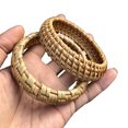 thumbnail image 2 of Pulsera de ratán para mujer, hecha a mano, ligera, trenzada de mimbre, pulsera tejida, pulsera gruesa llamativa ER, 2 of 5