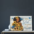 thumbnail image 6 of Framed Canvas Wall Art: African American Women - Black Girl Sunflower with God All Things Are Possible Inspiring Wall Decor - Bible Quotes Poster for Living Room Bedroom - 16x24 inch, 6 of 7