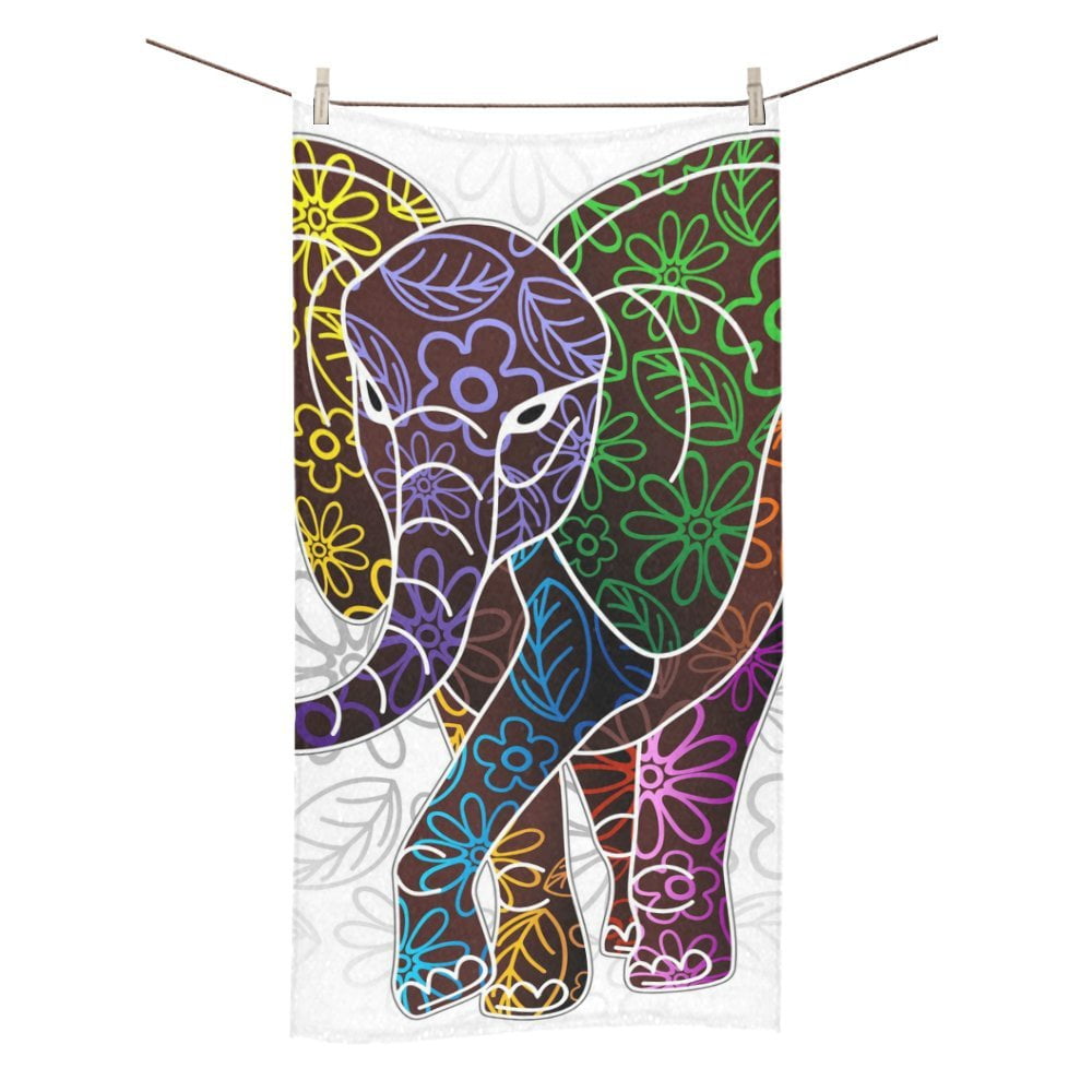 MKHERT Elephant Floral Bath Towel Hand Towel Shower Towel Washcloth 30x56 inch