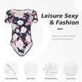 thumbnail image 6 of Rateoe Leaves Flower Printed Women Rash Guard Short Sleeve,Tummy control Swimsuit Surfing Swimsuit Bathing Suit Short-sleeved Onesie UPF 50+, 6 of 6