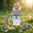 thumbnail image 6 of Yanxiao Easter Baskets, Cute Easter Rope Bunny Baskets, Easter Egg Hunt Baskets with Cute Bunny Ears, Easter Gifts Baskets Egg Hunt Baskets for Girls, Baby, Kids, Children and Boys, Blue, 6 of 9