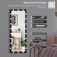 thumbnail image 5 of ANYHI Oversized Floor Mirror Long Mirror Full Length Mirror with Lights,63" x 23.6" LED Lighted Vanity Full Body Mirror, Wall-Mounted Mirror for Bedroom, Aluminum Big Mirror (Black), 5 of 15