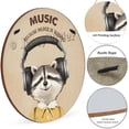 thumbnail image 4 of Music Because Murder Is Wrong Raccoon Round Wooden Sign,Vintage Sign Wall Art Painting Pub Bar Home Decor,Raccoon Gifts for Raccoon Lovers, Funny Raccoon Wood Sign 12x12 inches, 4 of 7
