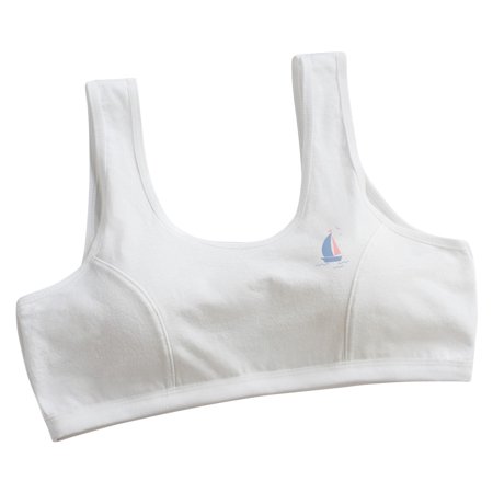 

Rumida Little Girls Soft Sport Bra Cotton Spandex Small Vest Design Wireless Bralette Cotton Small Vest Design Bra Little Girls Wireless Bralette for Kids Soft Sport White