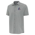 thumbnail image 2 of Men's Antigua Gray Baltimore Orioles Activate Stars and Stripes Team Logo Short Sleeve Button-Up Shirt, 2 of 3