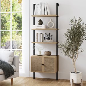 Nathan James Theo Open Shelf Bookcase, Light Oak