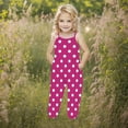 thumbnail image 2 of Kaemgyyd Toddler Girls Clothes Romper Cute Polka Dot Spaghetti Strap Sleeveless Jumpsuit Summer Outfits with Pockets 1-6 T, 2 of 5