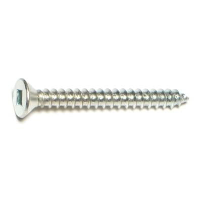 

#8 x 1-1/2 Zinc Plated Steel Square Drive Flat Head Sheet Metal Screws SMSFLS-125