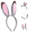 thumbnail image 4 of KAKOWELY Diadema con orejas de conejo de peluche, adorable accesorio para disfrazarse de fiesta, pelo de dibujos animados, 4 of 4