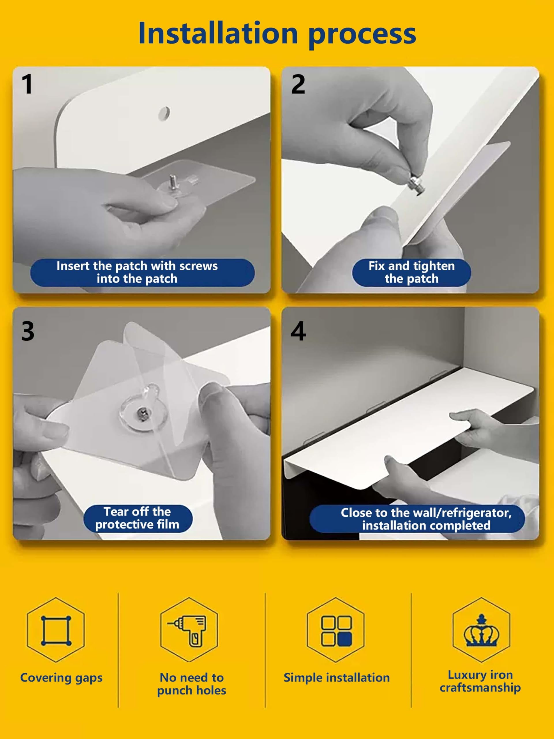 Kitchen Gap Partition Countertop Gap Extension Board, 19.68 x 3.93in Countertop Caulking Panels, Refrigerator Side Partition, Gap Covers Between Countertop and Walls(White)