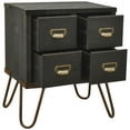 thumbnail image 3 of eHemco Antique Style 4-Drawer Storage End Table Side Table with Metal Hairpin Legs, Antique Black, 3 of 8