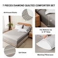 thumbnail image 5 of Flymme King Size Comforter Sets White,7 Pieces Bed in a Bag King Quilted Diamond Complete Bedding Sets with Comforter, Sheet, Pillowcases & Shams, 5 of 8