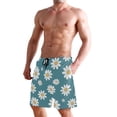 thumbnail image 2 of Dailycode Men's Quick Dry Swim Trunks Beach Shorts Casual Summer Board Shorts with Pockets, Daisies Flower, 2 of 8