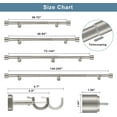 thumbnail image 4 of 1 1/8 Inch Diameter Curtain Rods, 144-240” Telescoping Large Single Window Drapery Rod Heavy Duty With Adjustable Modern Brackets, Matte Nickel, 4 of 11