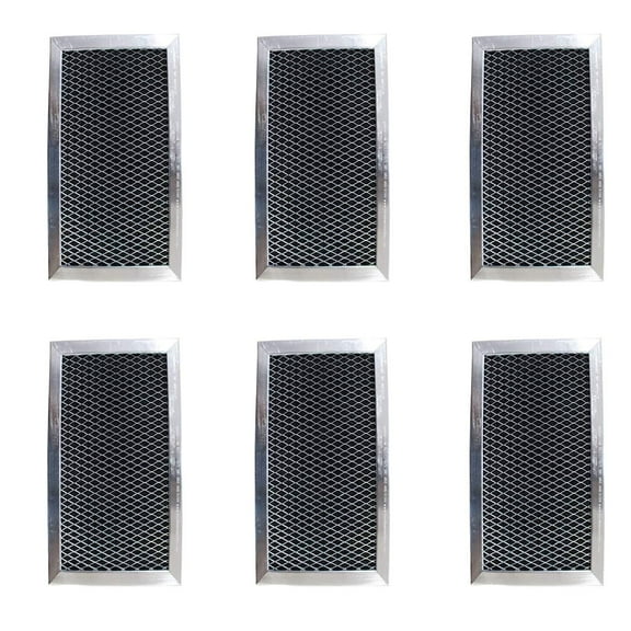 Replacement Carbon Filters compatible with GE: WB02X10733, JX81B - 6 3/8 x 8 11/16 x 3/8 (6-Pack)