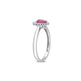thumbnail image 3 of Gem & Harmony 1/2 Carat (Ctw) Ruby Pear-Cut Ring with Diamonds in 14K White Gold for Women, 3 of 6